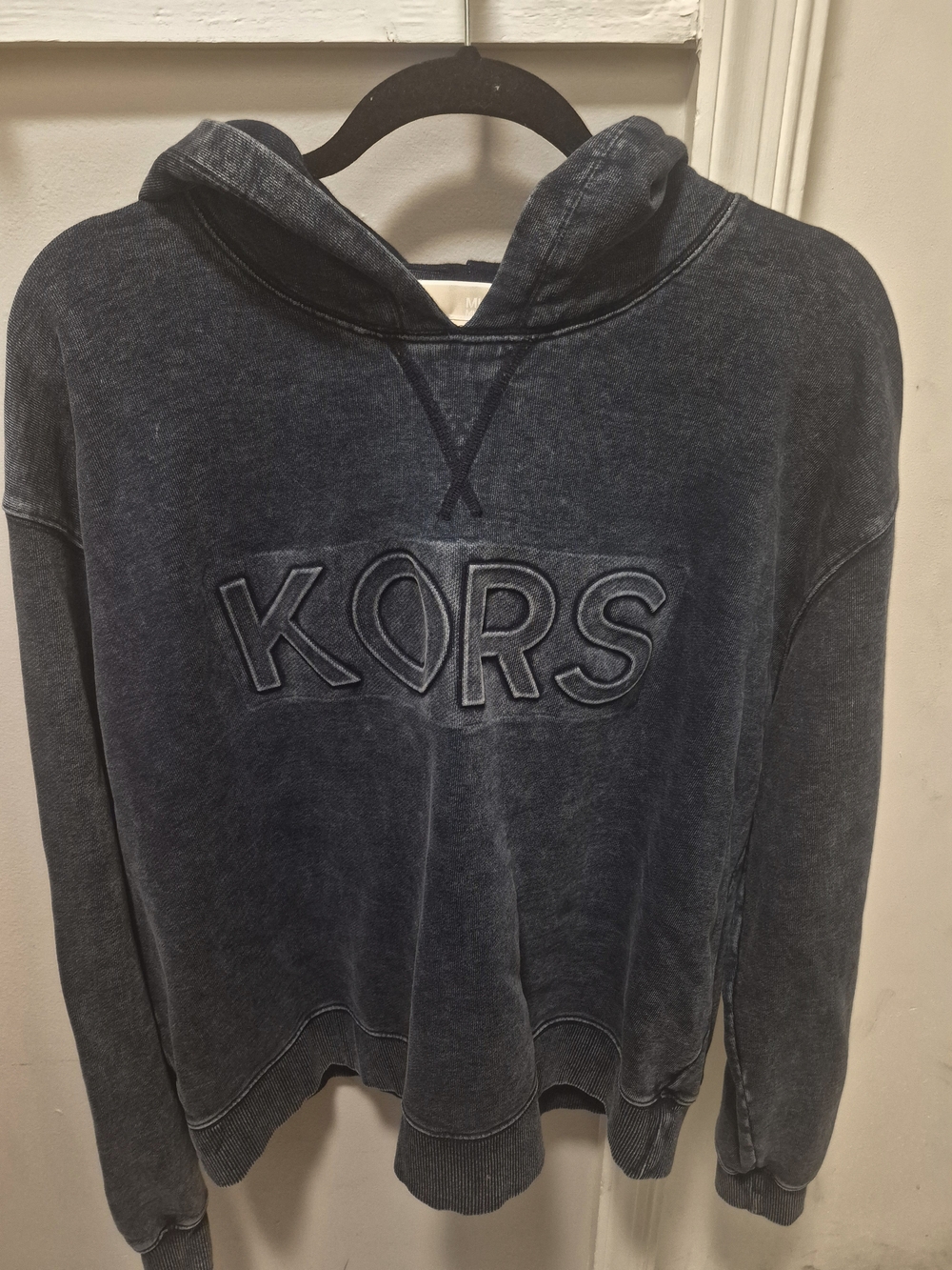 Michael Kors Mens Dark Navy Logo Hoodie Sweatshirt